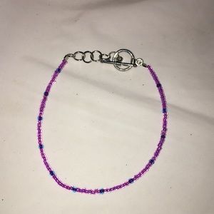 Hand made 8” bracelet purple and blue not stretchy